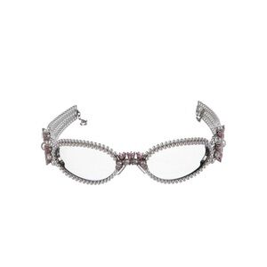 GENTLE MONSTER Silver and Pink Embellished Glasses